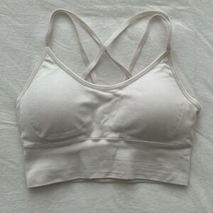 NVGTN White Flourish Sports Bra